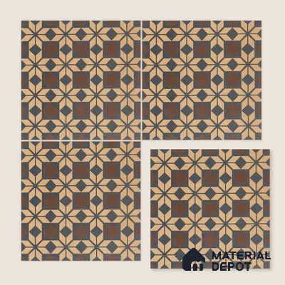 Moroccan Wall & Floor Tile TL 05178 C Zellige Monochrome Beige Multi Colour 1 ft x 1 ft Porcelain Matte Finish - 9 mm | Suitable for Kitchen, Bathroom, Balcony | Please Expect a Slight Variation of Pattern