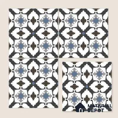 Moroccan Wall & Floor Tile TL 05179 Zellige Blue Mirage Multi Colour 1 ft x 1 ft Porcelain Matte Finish - 9 mm | Suitable for Kitchen, Bathroom, Balcony | Please Expect a Slight Variation of Pattern