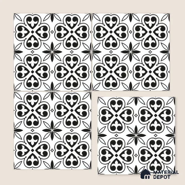 Moroccan Wall & Floor Tile TL 05180 Zellige Medina Eclipse Multi Colour 1 ft x 1 ft Porcelain Matte Finish - 9 mm | Suitable for Kitchen, Bathroom, Balcony | Please Expect a Slight Variation of Pattern