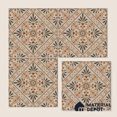 Moroccan Wall & Floor Tile TL 05181 B Zellige Sahara Sunburst Beige 1 ft x 1 ft Porcelain Matte Finish - 9 mm | Suitable for Kitchen, Bathroom, Balcony | Please Expect a Slight Variation of Pattern