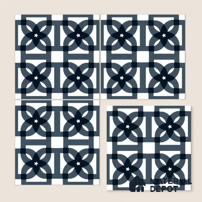 Moroccan Wall & Floor Tile TL 05183 Zellige Blue Overlaps Multi Colour 1 ft x 1 ft Porcelain Matte Finish - 9 mm | Suitable for Kitchen, Bathroom, Balcony | Please Expect a Slight Variation of Pattern