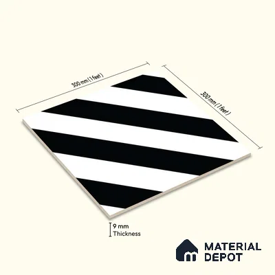 Moroccan Wall & Floor Tile TL 05187 Zellige Linear Zebra Multi Colour 1 ft x 1 ft Porcelain Matte Finish - 9 mm | Suitable for Kitchen, Bathroom, Entryway | Please Expect a Slight Variation of Pattern