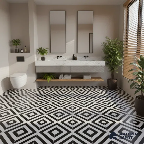 Moroccan Wall & Floor Tile TL 05187 Zellige Linear Zebra Multi Colour 1 ft x 1 ft Porcelain Matte Finish - 9 mm | Suitable for Kitchen, Bathroom, Entryway | Please Expect a Slight Variation of Pattern
