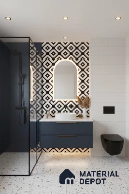 Moroccan Tile TL 05188 Zellige Medina Mystique Multi Colour 1 ft x 1 ft Vitrified Matte Finish - 9 mm | Suitable for Kitchen, Bathroom, Balcony Floor & Wall | Please Expect a Slight Variation of Pattern