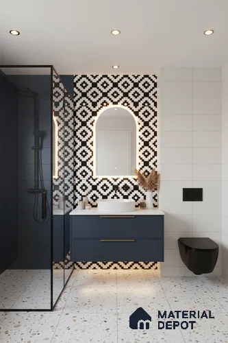 Moroccan Wall & Floor Tile TL 05188 Zellige Medina Mystique Multi Colour 1 ft x 1 ft Vitrified Matte Finish - 9 mm | Suitable for Kitchen, Bathroom, Entryway | Please Expect a Slight Variation of Pattern