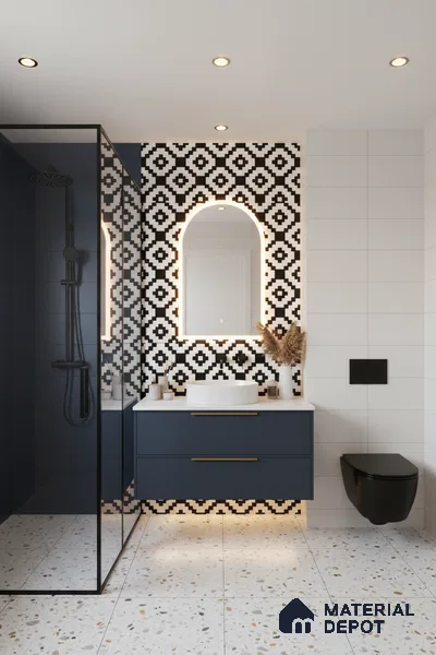 Moroccan Tile TL 05188 Zellige Medina Mystique Multi Colour 1 ft x 1 ft Vitrified Matte Finish - 9 mm | Suitable for Kitchen, Bathroom, Balcony Floor & Wall | Please Expect a Slight Variation of Pattern
