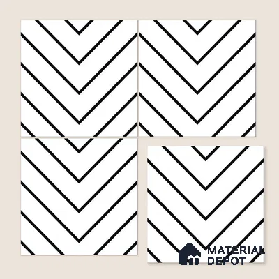 Moroccan Wall & Floor Tile TL 05189 Zellige Wave Lines Multi Colour 1 ft x 1 ft Porcelain Matte Finish - 9 mm | Suitable for Kitchen, Bathroom, Entryway | Please Expect a Slight Variation of Pattern