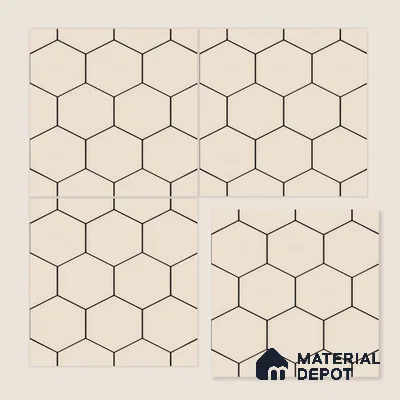 Moroccan Wall & Floor Tile TL 05190 Zellige Honeycomb Beige Brown 1 ft x 1 ft Porcelain Matte Finish - 9 mm | Suitable for Kitchen, Bathroom, Balcony | Please Expect a Slight Variation of Pattern