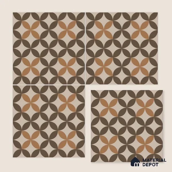 Moroccan Wall & Floor Tile TL 05192 B Zellige Brown Olympia Multi Colour 1 ft x 1 ft Porcelain Matte Finish - 9 mm | Suitable for Kitchen, Bathroom, Balcony | Please Expect a Slight Variation of Pattern