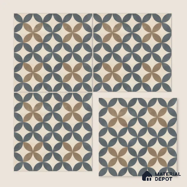 Moroccan Wall & Floor Tile TL 05192 Zellige Beige Olympia Multi Colour 1 ft x 1 ft Porcelain Matte Finish - 9 mm | Suitable for Kitchen, Bathroom, Balcony | Please Expect a Slight Variation of Pattern