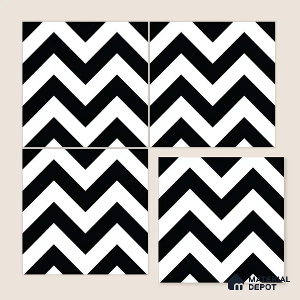 Moroccan Wall & Floor Tile TL 05195 Zellige Inverted Wave Multi Colour 1 ft x 1 ft Porcelain Matte Finish - 9 mm | Suitable for Kitchen, Bathroom, Entryway | Please Expect a Slight Variation of Pattern