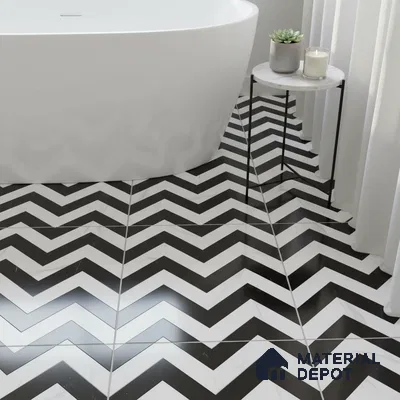 Moroccan Tile TL 05195 Zellige Inverted Wave Multi Colour 1 ft x 1 ft Vitrified Matte Finish - 9 mm | Suitable for Kitchen, Bathroom, Balcony Floor & Wall | Please Expect a Slight Variation of Pattern (Sample)