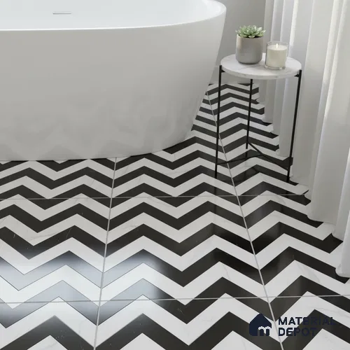 Moroccan Wall & Floor Tile TL 05195 Zellige Inverted Wave Multi Colour 1 ft x 1 ft Vitrified Matte Finish - 9 mm | Suitable for Kitchen, Bathroom, Entryway | Please Expect a Slight Variation of Pattern
