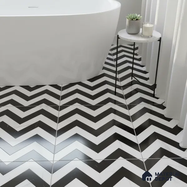 Moroccan Tile TL 05195 Zellige Inverted Wave Multi Colour 1 ft x 1 ft Vitrified Matte Finish - 9 mm | Suitable for Kitchen, Bathroom, Balcony Floor & Wall | Please Expect a Slight Variation of Pattern (Sample)