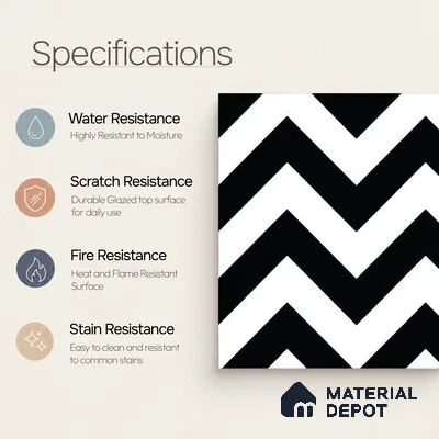 Moroccan Wall & Floor Tile TL 05195 Zellige Inverted Wave Multi Colour 1 ft x 1 ft Porcelain Matte Finish - 9 mm | Suitable for Kitchen, Bathroom, Entryway | Please Expect a Slight Variation of Pattern