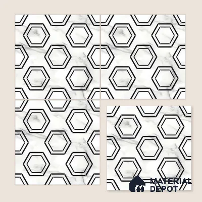 Moroccan Wall & Floor Tile TL 05196 Zellige Hexa Pod Multi Colour 1 ft x 1 ft Porcelain Matte Finish - 9 mm | Suitable for Kitchen, Bathroom, Balcony | Please Expect a Slight Variation of Pattern