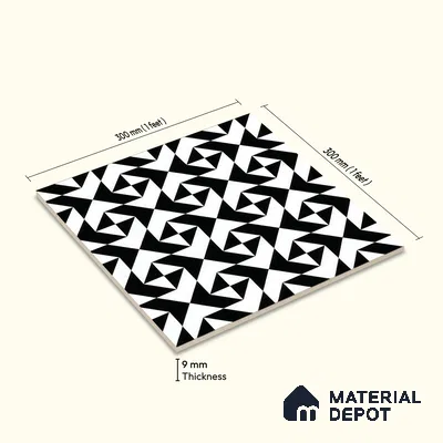 Moroccan Wall & Floor Tile TL 05200 Zellige Starry Medina Multi Colour 1 ft x 1 ft Porcelain Matte Finish - 9 mm | Suitable for Kitchen, Bathroom, Entryway | Please Expect a Slight Variation of Pattern