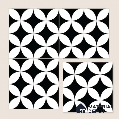 Moroccan Wall & Floor Tile TL 05204 Zellige Crescent Shadows Multi Colour 1 ft x 1 ft Porcelain Matte Finish - 9 mm | Suitable for Kitchen, Bathroom, Entryway | Please Expect a Slight Variation of Pattern