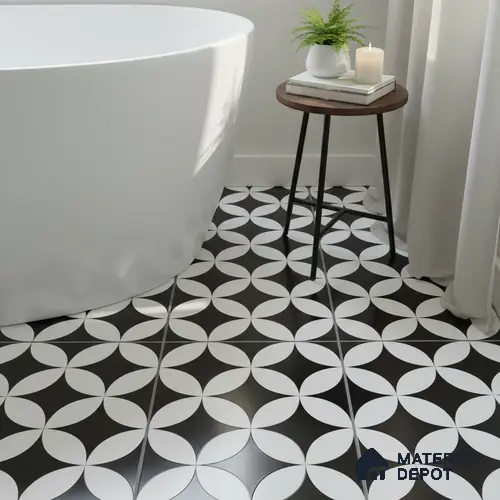 Moroccan Tile TL 05204 Zellige Crescent Shadows Multi Colour 1 ft x 1 ft Vitrified Matte Finish - 9 mm | Suitable for Kitchen, Bathroom, Balcony Floor & Wall | Please Expect a Slight Variation of Pattern