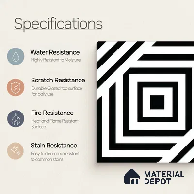 Moroccan Wall & Floor Tile TL 05206 Zellige Illusional Box Multi Colour 1 ft x 1 ft Porcelain Matte Finish - 9 mm | Suitable for Kitchen, Bathroom, Entryway | Please Expect a Slight Variation of Pattern