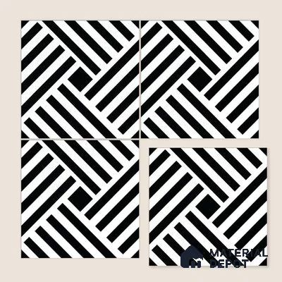 Moroccan Wall & Floor Tile TL 05207 Zellige Pixel Black Multi Colour 1 ft x 1 ft Porcelain Matte Finish - 9 mm | Suitable for Kitchen, Bathroom, Entryway | Please Expect a Slight Variation of Pattern