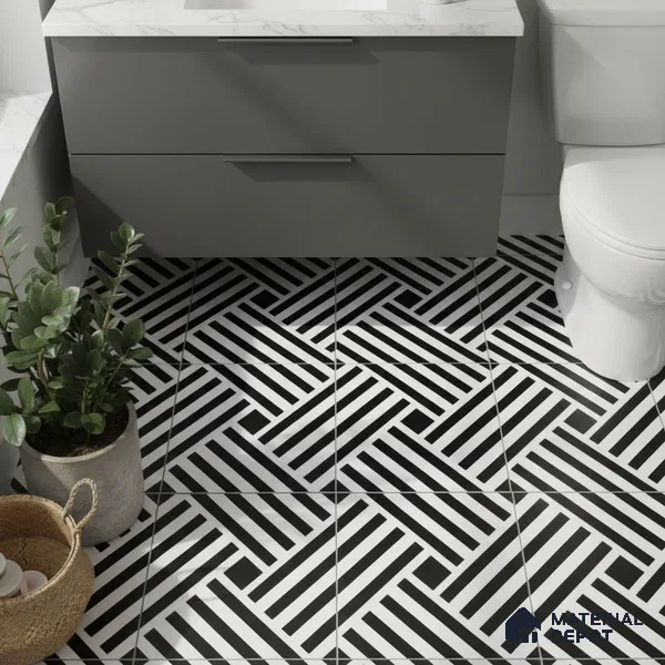 Moroccan Tile TL 05207 Zellige Pixel Black Multi Colour 1 ft x 1 ft Vitrified Matte Finish - 9 mm | Suitable for Kitchen, Bathroom, Balcony Floor & Wall | Please Expect a Slight Variation of Pattern (Sample)