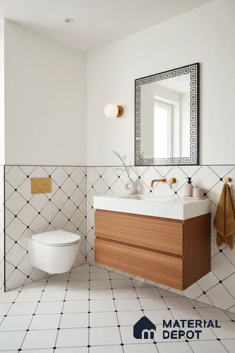 Moroccan Wall & Floor Tile TL 05210 Zellige Weaved Web Multi Colour 1 ft x 1 ft Porcelain Matte Finish - 9 mm | Suitable for Kitchen, Bathroom, Entryway | Please Expect a Slight Variation of Pattern