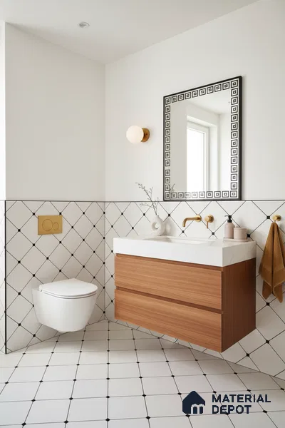 Moroccan Tile TL 05210 Zellige Weaved Web Multi Colour 1 ft x 1 ft Vitrified Matte Finish - 9 mm | Suitable for Kitchen, Bathroom, Balcony Floor & Wall | Please Expect a Slight Variation of Pattern (Sample)
