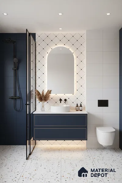 Moroccan Tile TL 05210 Zellige Weaved Web Multi Colour 1 ft x 1 ft Vitrified Matte Finish - 9 mm | Suitable for Kitchen, Bathroom, Balcony Floor & Wall | Please Expect a Slight Variation of Pattern (Sample)