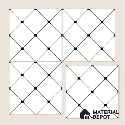 Moroccan Wall & Floor Tile TL 05210 Zellige Weaved Web Multi Colour 1 ft x 1 ft Porcelain Matte Finish - 9 mm | Suitable for Kitchen, Bathroom, Entryway | Please Expect a Slight Variation of Pattern