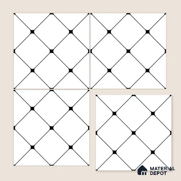 Moroccan Wall & Floor Tile TL 05210 Zellige Weaved Web Multi Colour 1 ft x 1 ft Porcelain Matte Finish - 9 mm | Suitable for Kitchen, Bathroom, Entryway | Please Expect a Slight Variation of Pattern