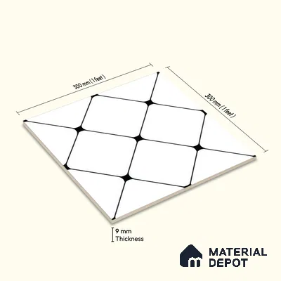 Moroccan Wall & Floor Tile TL 05210 Zellige Weaved Web Multi Colour 1 ft x 1 ft Porcelain Matte Finish - 9 mm | Suitable for Kitchen, Bathroom, Entryway | Please Expect a Slight Variation of Pattern
