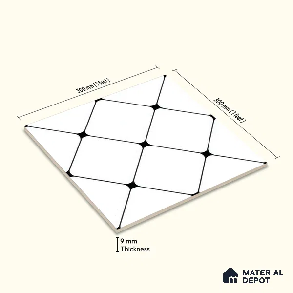 Moroccan Wall & Floor Tile TL 05210 Zellige Weaved Web Multi Colour 1 ft x 1 ft Porcelain Matte Finish - 9 mm | Suitable for Kitchen, Bathroom, Entryway | Please Expect a Slight Variation of Pattern
