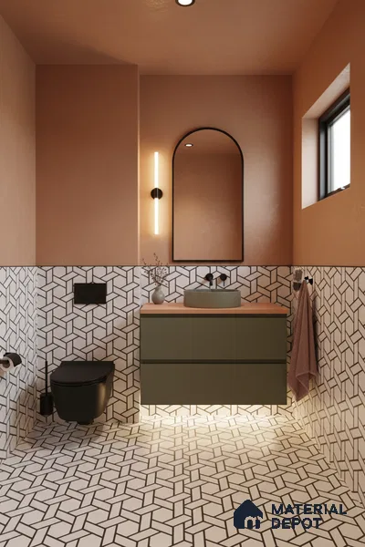 Moroccan Tile TL 05211 Zellige Penrose Passion Multi Colour 1 ft x 1 ft Vitrified Matte Finish - 9 mm | Suitable for Kitchen, Bathroom, Balcony Floor & Wall | Please Expect a Slight Variation of Pattern (Sample)
