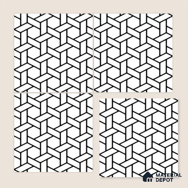 Moroccan Wall & Floor Tile TL 05211 Zellige Penrose Passion Multi Colour 1 ft x 1 ft Porcelain Matte Finish - 9 mm | Suitable for Kitchen, Bathroom, Entryway | Please Expect a Slight Variation of Pattern