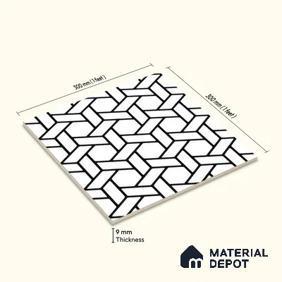 Moroccan Wall & Floor Tile TL 05211 Zellige Penrose Passion Multi Colour 1 ft x 1 ft Porcelain Matte Finish - 9 mm | Suitable for Kitchen, Bathroom, Entryway | Please Expect a Slight Variation of Pattern