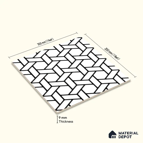 Moroccan Wall & Floor Tile TL 05211 Zellige Penrose Passion Multi Colour 1 ft x 1 ft Porcelain Matte Finish - 9 mm | Suitable for Kitchen, Bathroom, Entryway | Please Expect a Slight Variation of Pattern