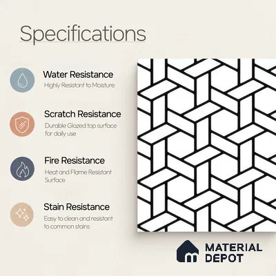 Moroccan Wall & Floor Tile TL 05211 Zellige Penrose Passion Multi Colour 1 ft x 1 ft Porcelain Matte Finish - 9 mm | Suitable for Kitchen, Bathroom, Entryway | Please Expect a Slight Variation of Pattern