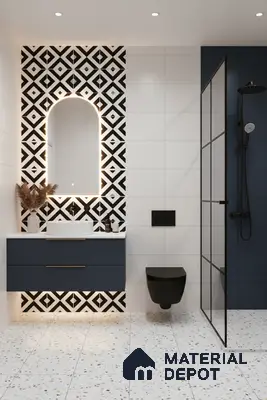 Moroccan Tile TL 05212 Zellige Endless Square Multi Colour 1 ft x 1 ft Vitrified Matte Finish - 9 mm | Suitable for Kitchen, Bathroom, Balcony Floor & Wall | Please Expect a Slight Variation of Pattern