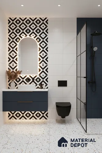 Moroccan Wall & Floor Tile TL 05212 Zellige Endless Square Multi Colour 1 ft x 1 ft Porcelain Matte Finish - 9 mm | Suitable for Kitchen, Bathroom, Entryway | Please Expect a Slight Variation of Pattern