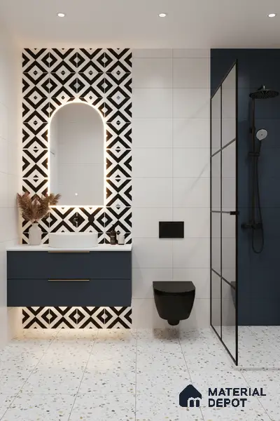 Moroccan Tile TL 05212 Zellige Endless Square Multi Colour 1 ft x 1 ft Vitrified Matte Finish - 9 mm | Suitable for Kitchen, Bathroom, Balcony Floor & Wall | Please Expect a Slight Variation of Pattern