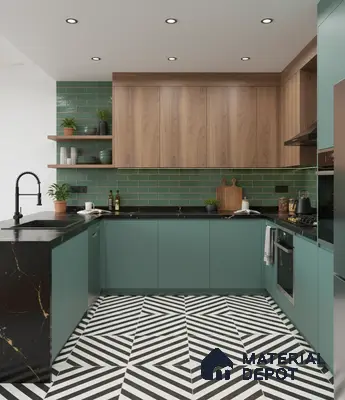 Moroccan Tile TL 05212 Zellige Endless Square Multi Colour 1 ft x 1 ft Vitrified Matte Finish - 9 mm | Suitable for Kitchen, Bathroom, Balcony Floor & Wall | Please Expect a Slight Variation of Pattern