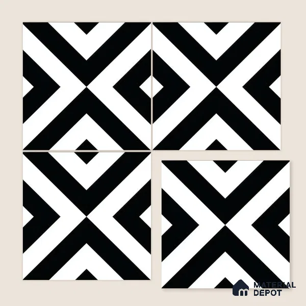 Moroccan Wall & Floor Tile TL 05212 Zellige Endless Square Multi Colour 1 ft x 1 ft Porcelain Matte Finish - 9 mm | Suitable for Kitchen, Bathroom, Entryway | Please Expect a Slight Variation of Pattern