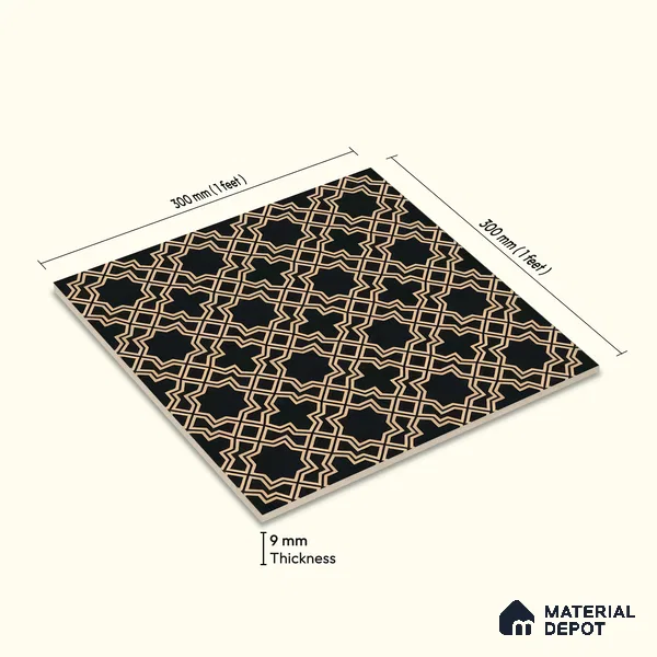 Moroccan Wall & Floor Tile TL 05213 Zellige Vibrant Honeycomb Multi Colour 1 ft x 1 ft Porcelain Matte Finish - 9 mm | Suitable for Kitchen, Bathroom, Dining Area | Please Expect a Slight Variation of Pattern