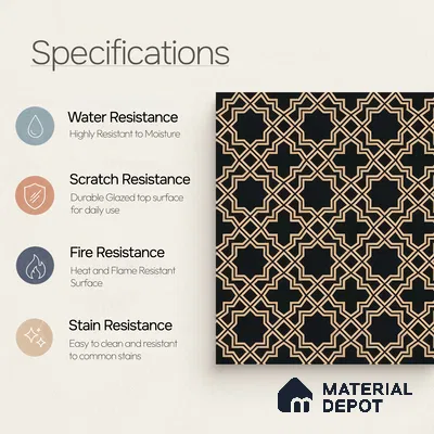 Moroccan Wall & Floor Tile TL 05213 Zellige Vibrant Honeycomb Multi Colour 1 ft x 1 ft Porcelain Matte Finish - 9 mm | Suitable for Kitchen, Bathroom, Dining Area | Please Expect a Slight Variation of Pattern