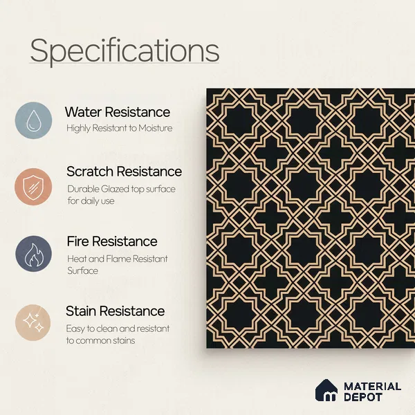 Moroccan Wall & Floor Tile TL 05213 Zellige Vibrant Honeycomb Multi Colour 1 ft x 1 ft Porcelain Matte Finish - 9 mm | Suitable for Kitchen, Bathroom, Dining Area | Please Expect a Slight Variation of Pattern