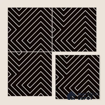 Moroccan Wall & Floor Tile TL 05214 Zellige Stagger Lines Multi Colour 1 ft x 1 ft Porcelain Matte Finish - 9 mm | Suitable for Kitchen, Bathroom, Balcony | Please Expect a Slight Variation of Pattern