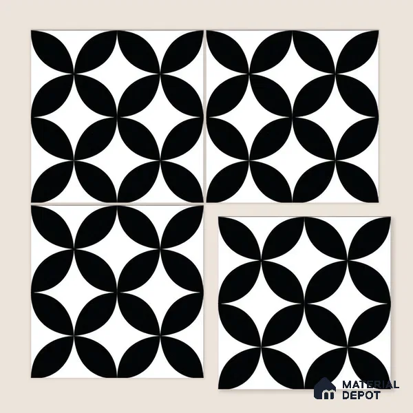 Moroccan Wall & Floor Tile TL 05215 Zellige Ebony Oasis Multi Colour 1 ft x 1 ft Porcelain Matte Finish - 9 mm | Suitable for Kitchen, Bathroom, Balcony | Please Expect a Slight Variation of Pattern