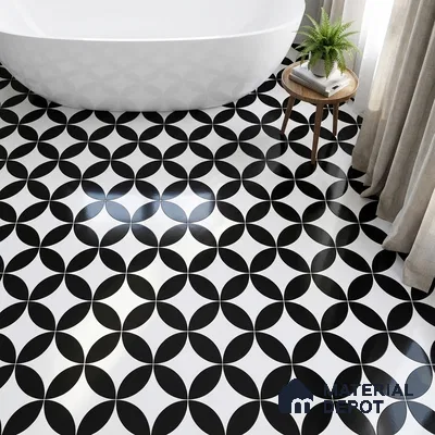 Moroccan Tile TL 05215 Zellige Ebony Oasis Multi Colour 1 ft x 1 ft Vitrified Matte Finish - 9 mm | Suitable for Kitchen, Bathroom, Balcony Floor & Wall | Please Expect a Slight Variation of Pattern (Sample)