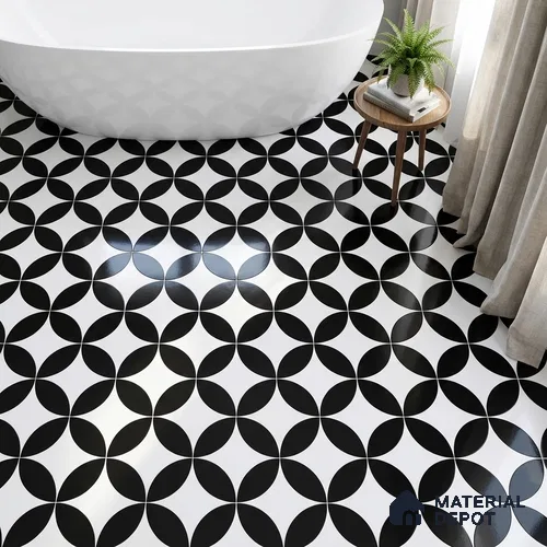 Moroccan Wall & Floor Tile TL 05215 Zellige Ebony Oasis Multi Colour 1 ft x 1 ft Porcelain Matte Finish - 9 mm | Suitable for Kitchen, Bathroom, Balcony | Please Expect a Slight Variation of Pattern